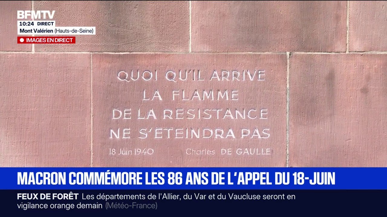 "La flamme de la Résistance française ne s'éteindra pas": L'appel du 18-juin lu lors de la cérémonie de commémoration au Mont Valérien