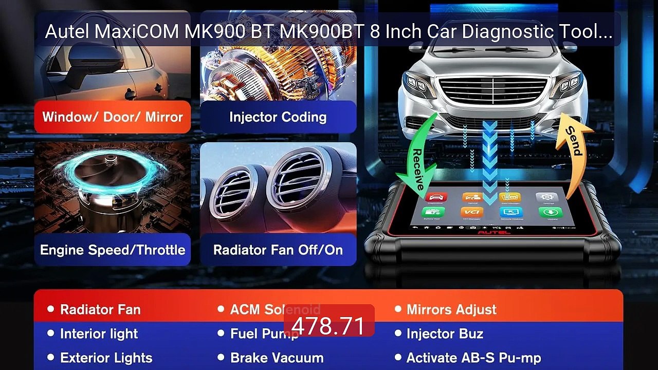 Autel MaxiCOM MK900 BT MK900BT 8 Inch Car Diagnostic Tools 40+ Serv... -- Top Rated 2026 | Buy Now!