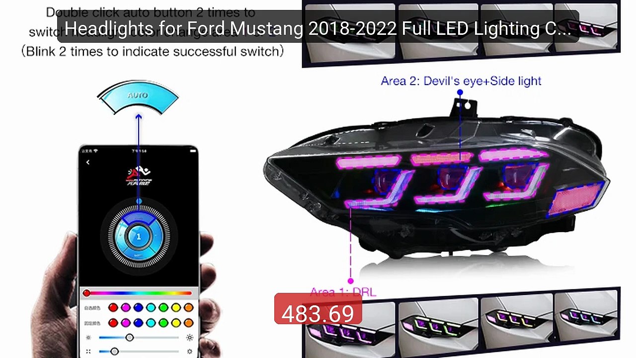 Headlights for Ford Mustang 2018-2022 Full LED Lighting Control -- Best Deal 2026 | Shop Now!