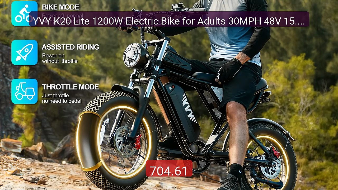 YVY K20 Lite 1200W Electric Bike for Adults 30MPH 48V 15.6Ah Off-r... -- Best Deal 2026 | Shop Now!
