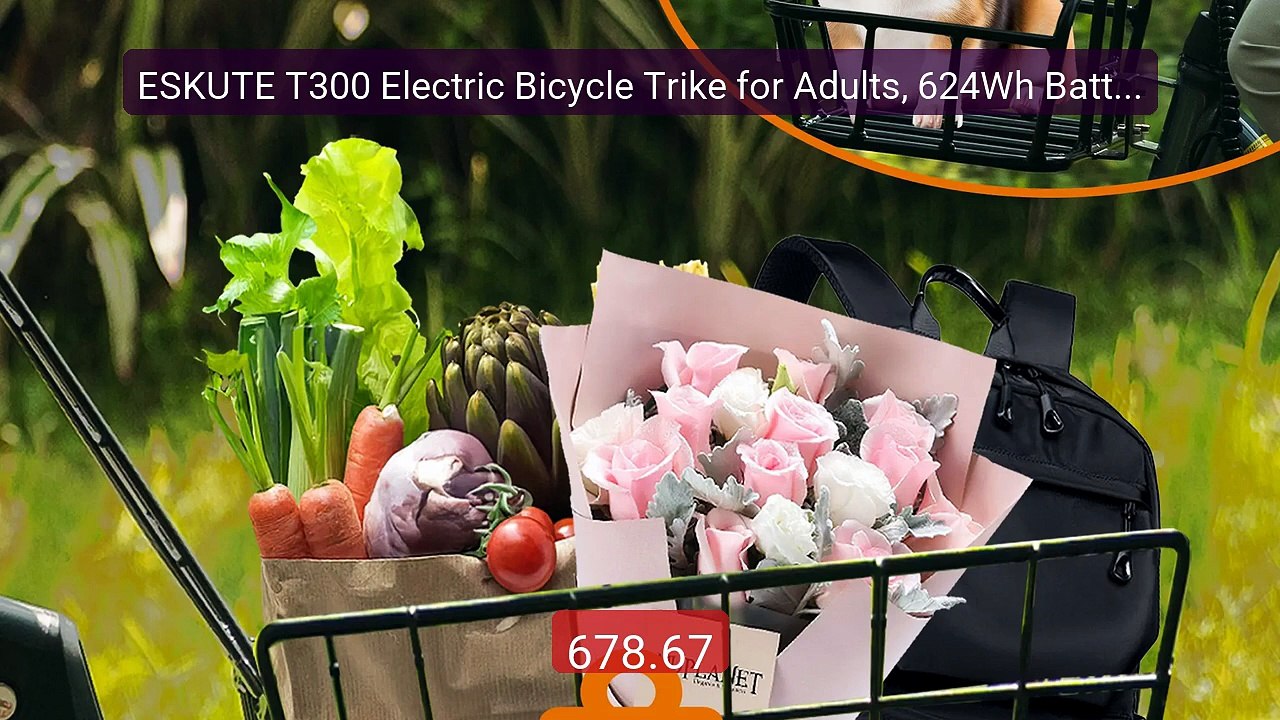 ESKUTE T300 Electric Bicycle Trike for Adults, 624Wh Battery, ... -- Hot Deal 2026 | Limited Offer!