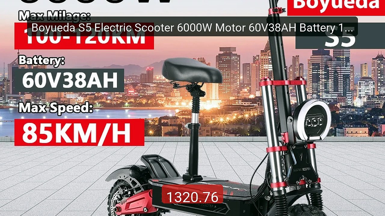 Boyueda S5 Electric Scooter 6000W Motor 60V38AH Battery 11 Inch Adu... -- Top Rated 2026 | Buy Now!