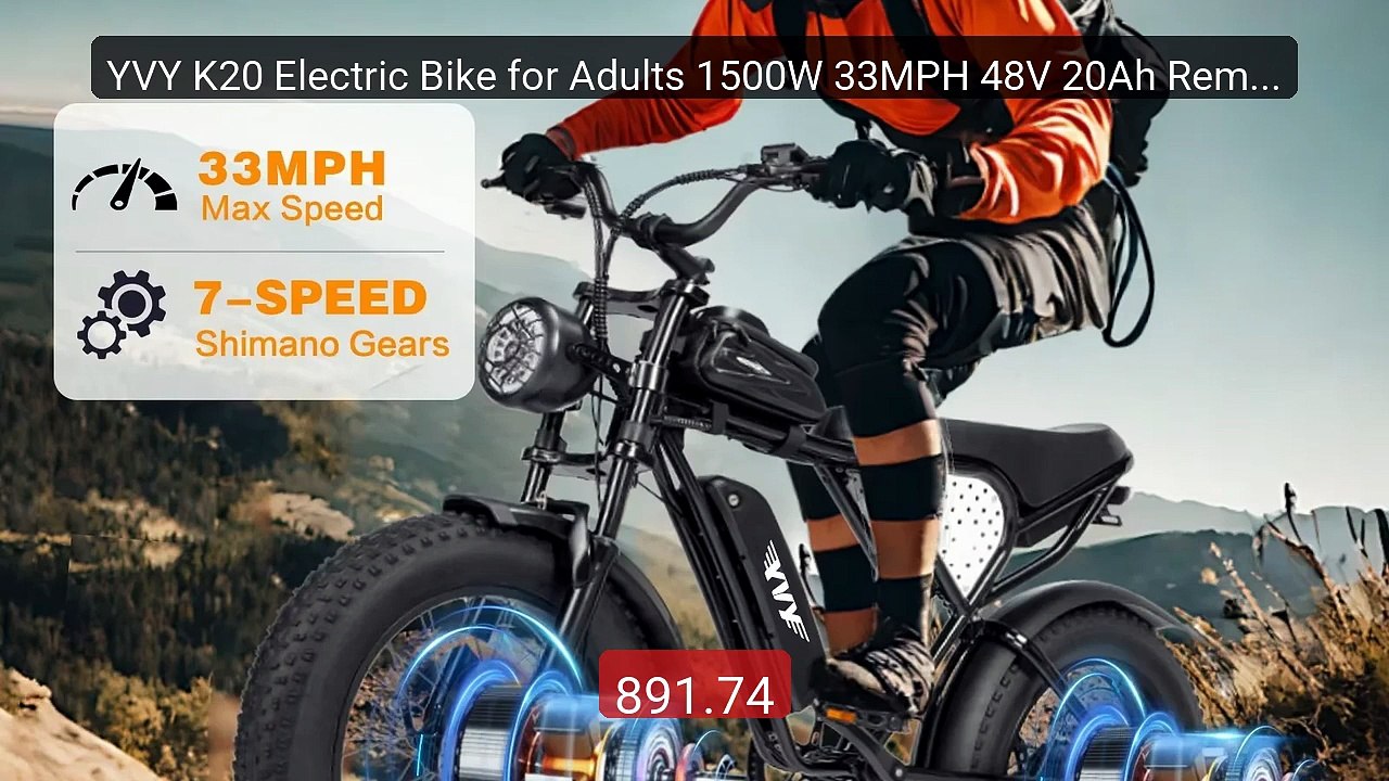 YVY K20 Electric Bike for Adults 1500W 33MPH 48V 20Ah Removabl... -- Hot Deal 2026 | Limited Offer!