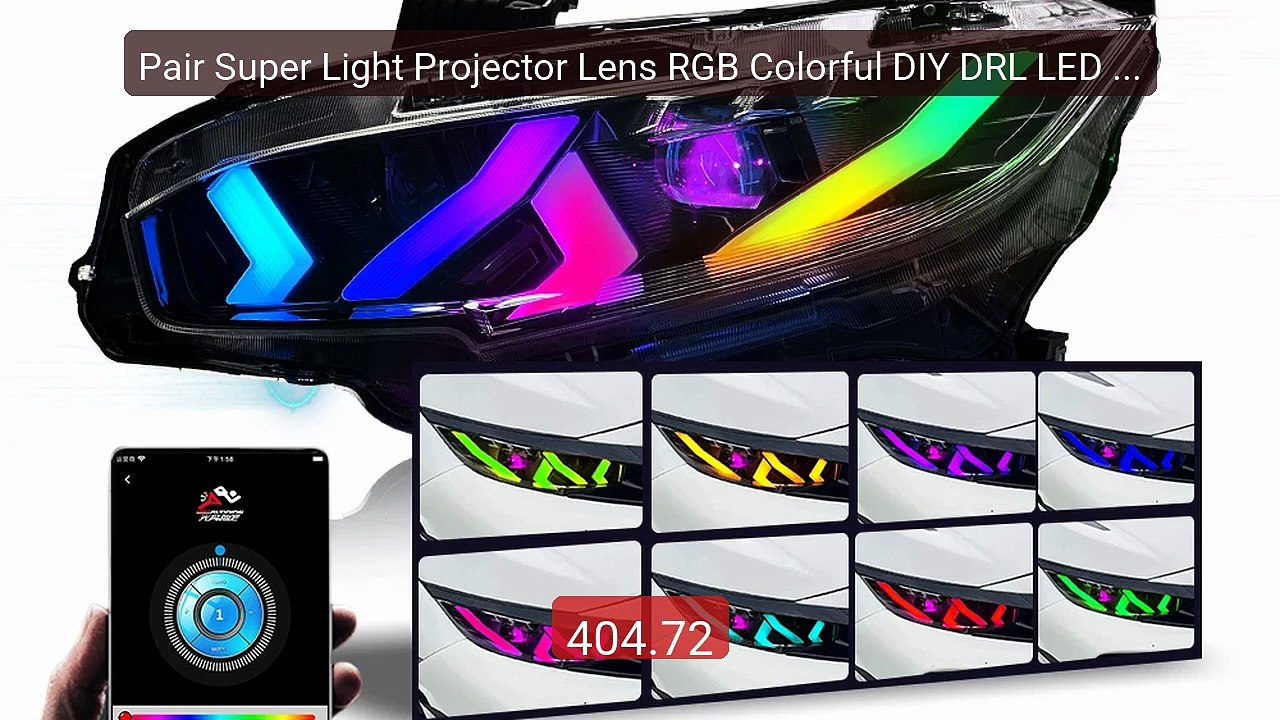 Pair Super Light Projector Lens RGB Colorful DIY DRL LED He... -- Top Pick 2026 | Unbeatable Price!