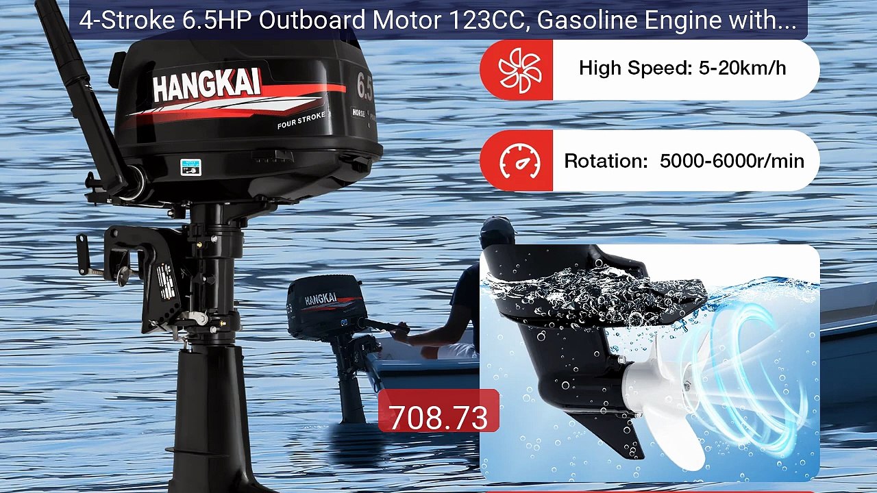 4-Stroke 6.5HP Outboard Motor 123CC, Gasoline Engine with w... -- Top Pick 2026 | Unbeatable Price!