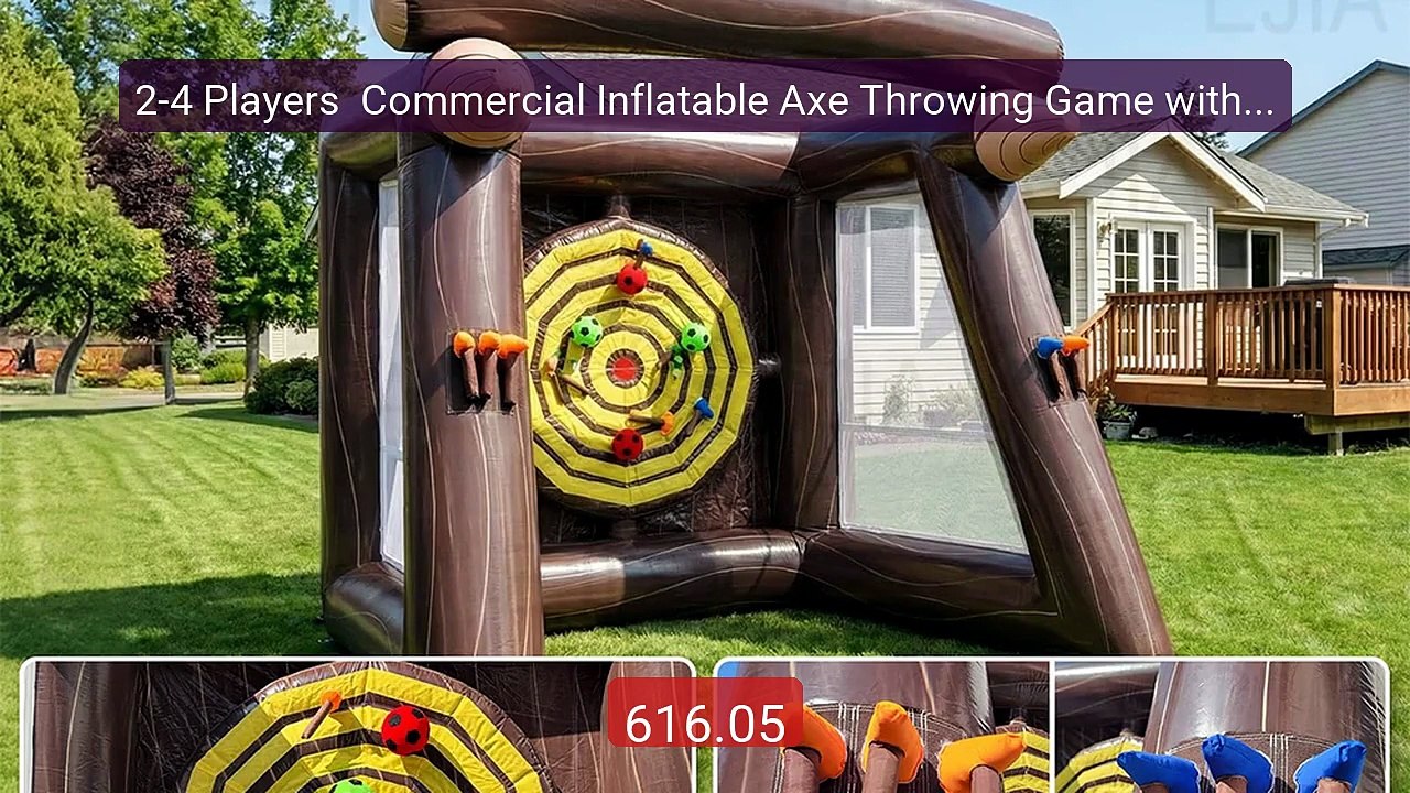 2-4 Players  Commercial Inflatable Axe Throwing Game with 8 A... -- Amazing Value 2026 | Must Have!