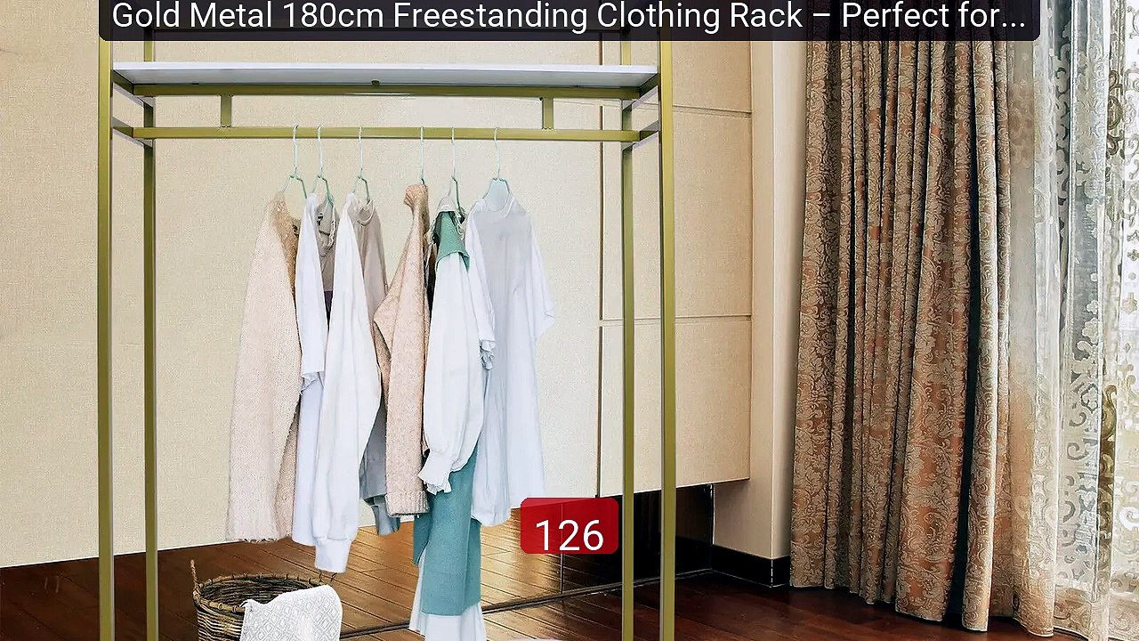 Gold Metal 180cm Freestanding Clothing Rack – Perfect for Stor... -- Best Buy 2026 | Great Quality!