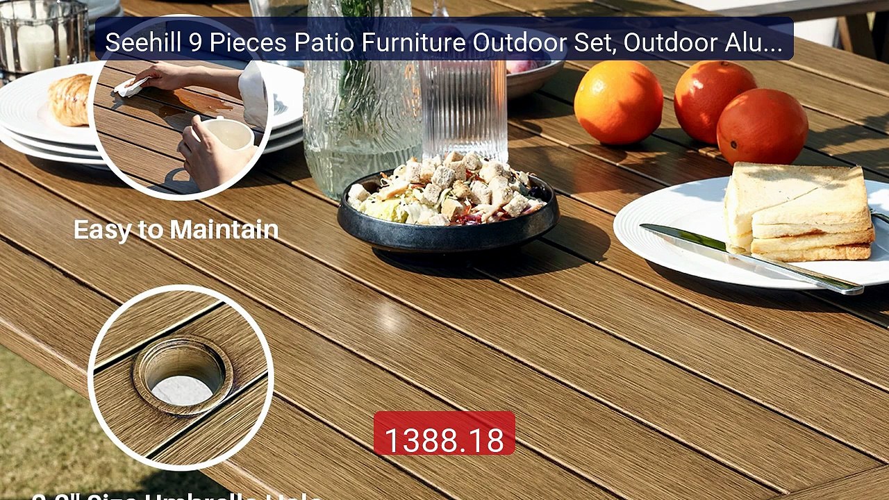 Seehill 9 Pieces Patio Furniture Outdoor Set, Outdoor Aluminum... -- Hot Deal 2026 | Limited Offer!