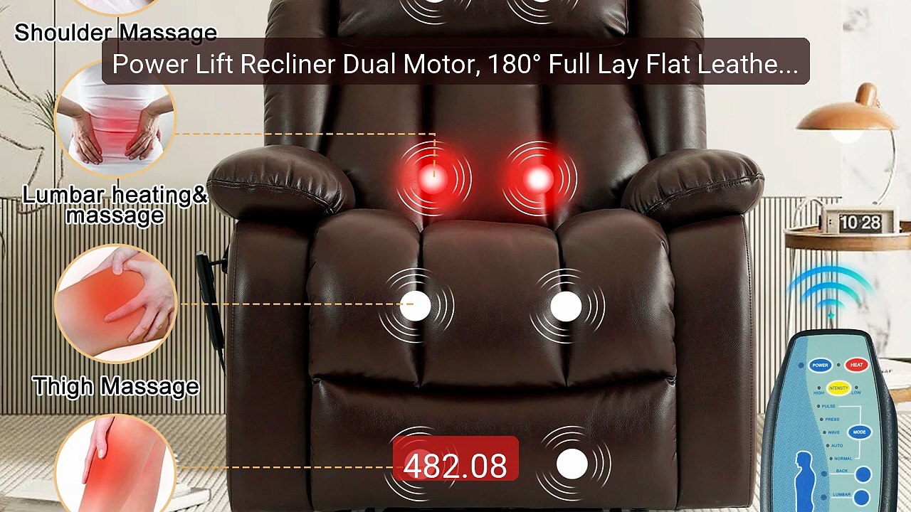 Power Lift Recliner Dual Motor, 180° Full Lay Flat Leather Ch... -- Amazing Value 2026 | Must Have!