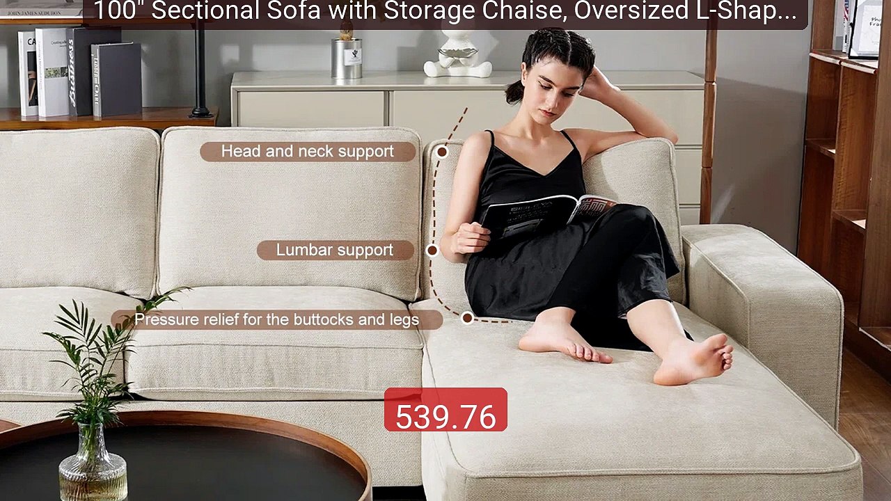 100" Sectional Sofa with Storage Chaise, Oversized L-Shaped... -- Top Pick 2026 | Unbeatable Price!