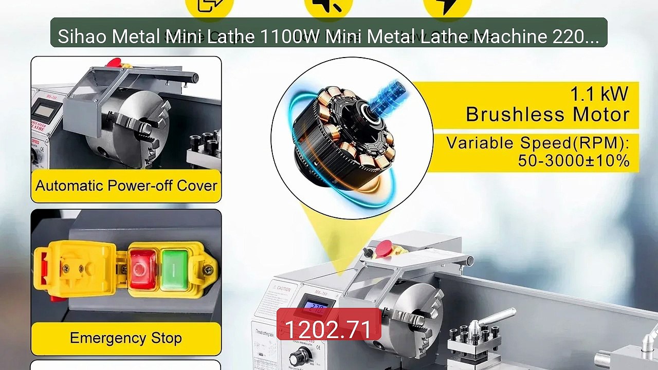 Sihao Metal Mini Lathe 1100W Mini Metal Lathe Machine 220 X 75... -- Best Buy 2026 | Great Quality!