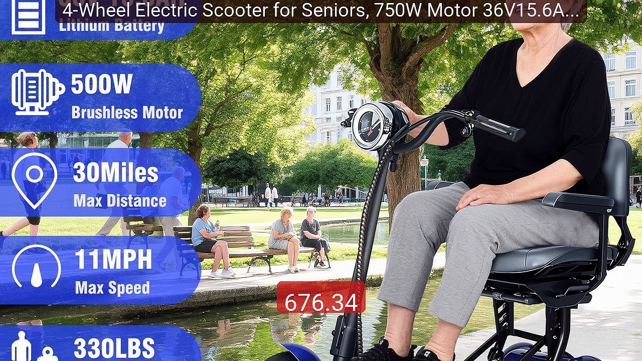 4-Wheel Electric Scooter for Seniors, 750W Motor 36V15.6AH ... -- Top Pick 2026 | Unbeatable Price!
