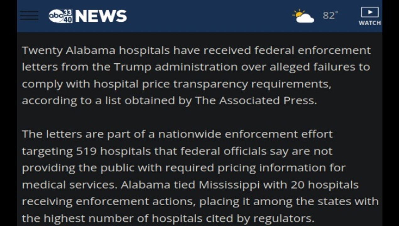 Feds Call Out Grandview Medical Center (AL) Over Pricing Transparency - Regularly Withholds Records