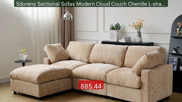 Sdorens Sectional Sofas Modern Cloud Couch Chenille L-shaped ... Amazing Value 2026 | Must Have!