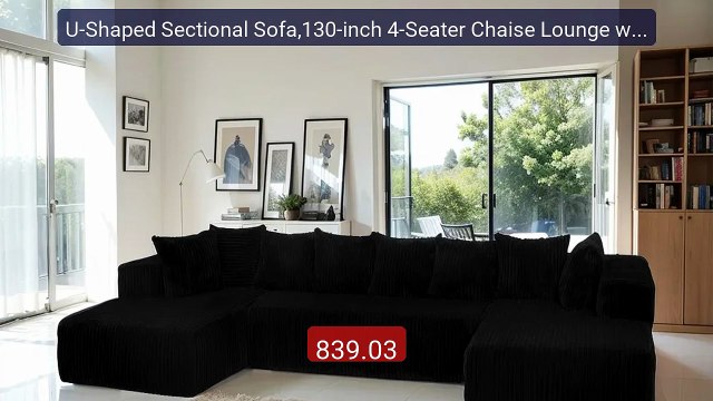 U-Shaped Sectional Sofa,130-inch 4-Seater Chaise Lounge with ... Amazing Value 2026 | Must Have!
