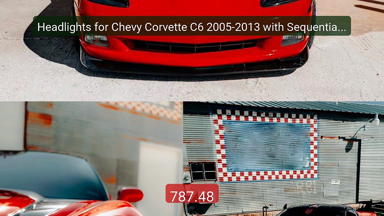 Headlights for Chevy Corvette C6 2005-2013 with Sequential Signal -- Best Buy 2026 | Great Quality!