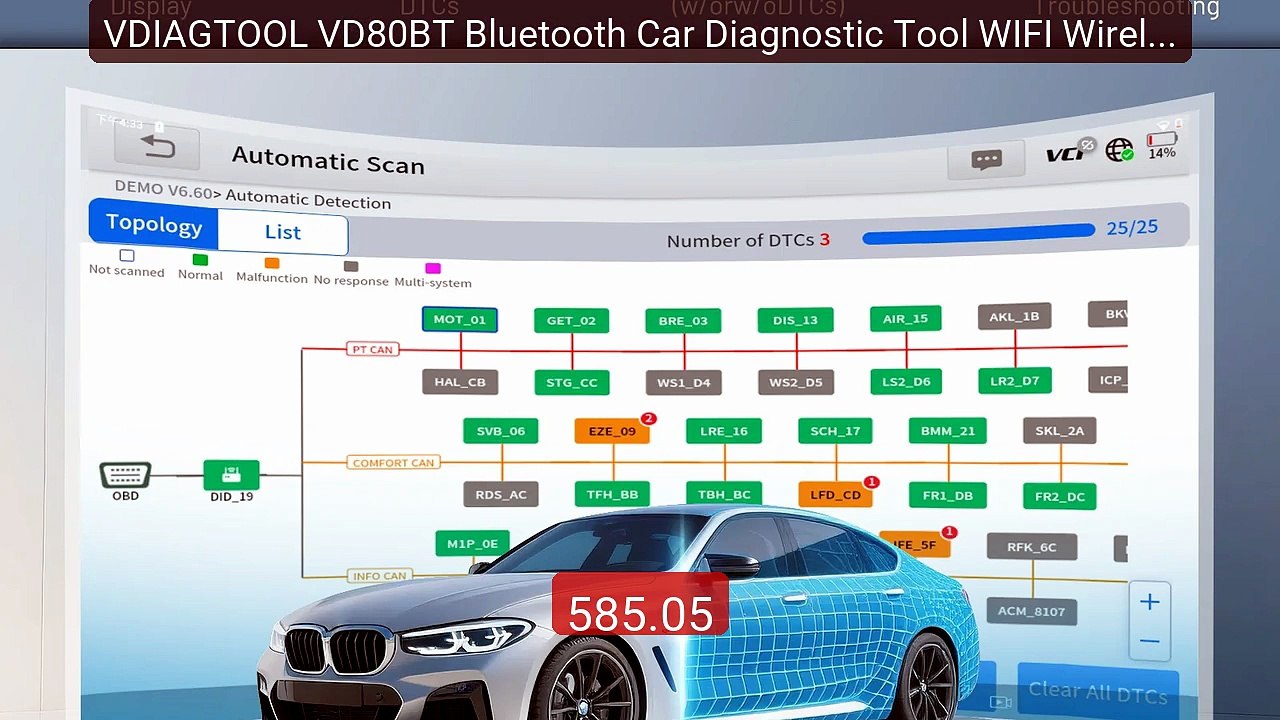 VDIAGTOOL VD80BT Bluetooth Car Diagnostic Tool WIFI Wireless ... -- Amazing Value 2026 | Must Have!