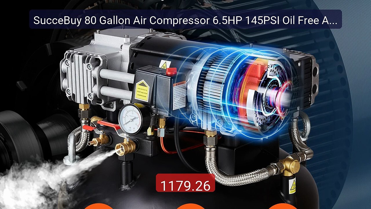 SucceBuy 80 Gallon Air Compressor 6.5HP 145PSI Oil Free Air Compre... -- Best Deal 2026 | Shop Now!