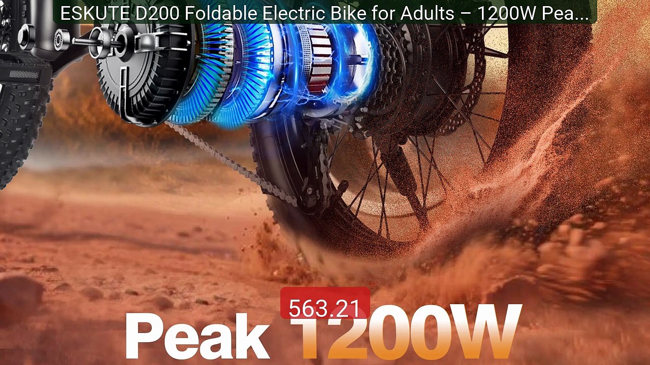 ESKUTE D200 Foldable Electric Bike for Adults – 1200W Peak Motor, ... -- Best Deal 2026 | Shop Now!