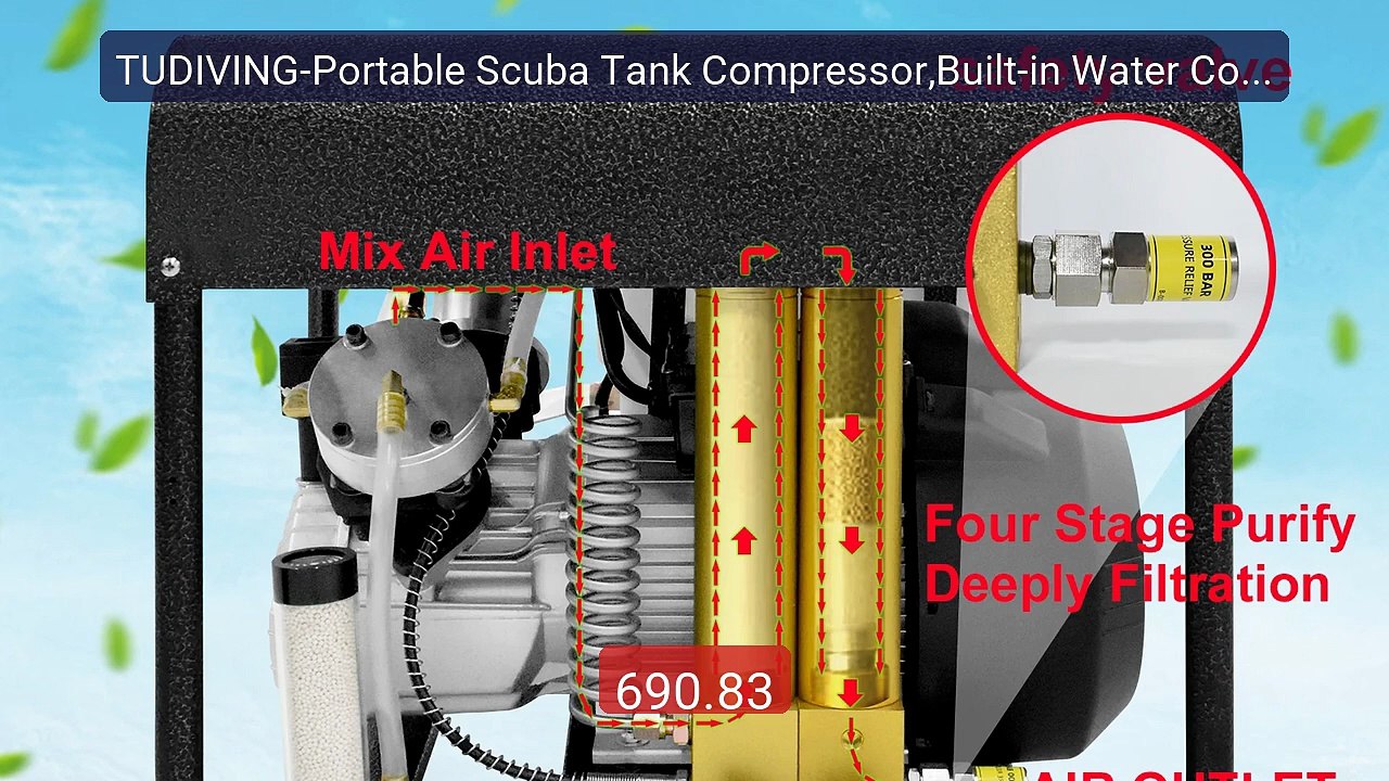 TUDIVING-Portable Scuba Tank Compressor,Built-in Water Cooling... -- Best Buy 2026 | Great Quality!