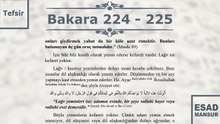 Esad Mansur - Bakara Suresi Tefsiri 224-225