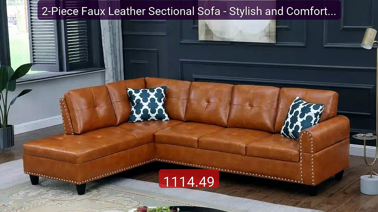 2-Piece Faux Leather Sectional Sofa - Stylish and Comfortable ... -- Best Buy 2026 | Great Quality!