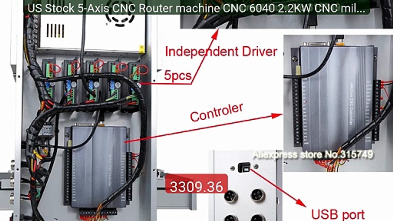 US Stock 5-Axis CNC Router machine CNC 6040 2.2KW CNC milling ... -- Hot Deal 2026 | Limited Offer!