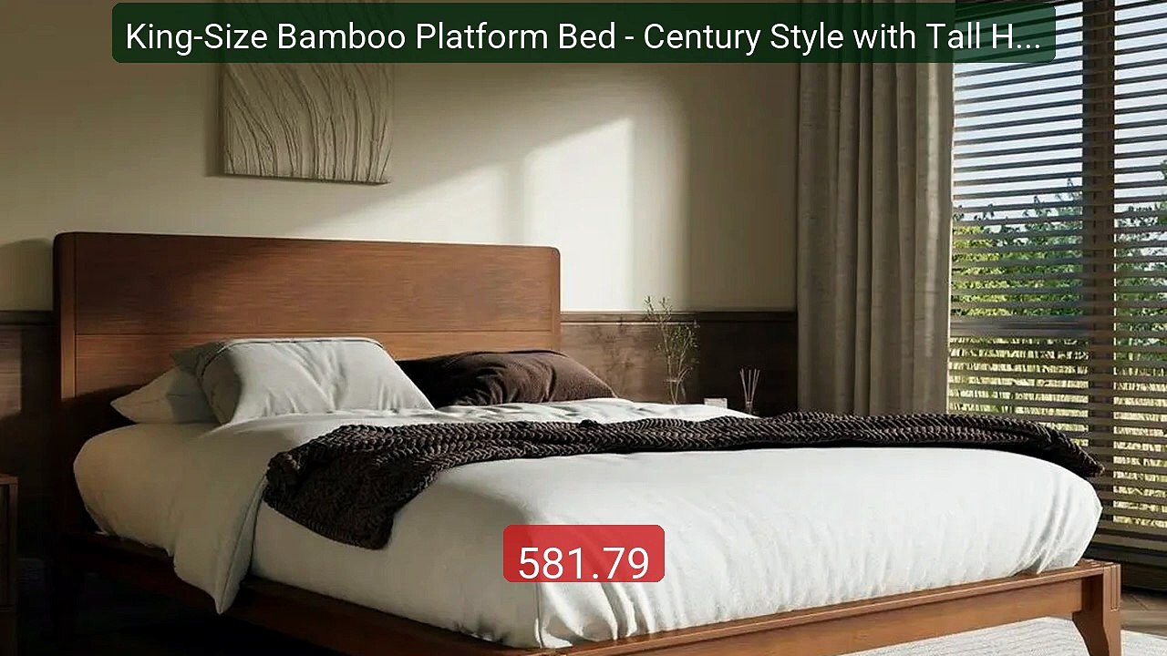 King-Size Bamboo Platform Bed - Century Style with Tall Headb... -- Amazing Value 2026 | Must Have!