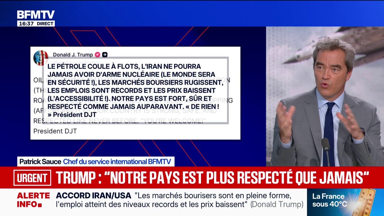 Donald Trump affirme que "le pétrole coule à flots", au lendemain de la signature de l'accord entre l'Iran et les États-Unis