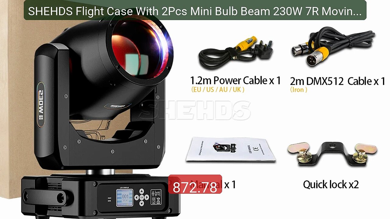 SHEHDS Flight Case With 2Pcs Mini Bulb Beam 230W 7R Moving He... -- Amazing Value 2026 | Must Have!