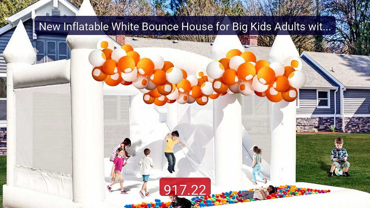 New Inflatable White Bounce House for Big Kids Adults with Sli... -- Best Buy 2026 | Great Quality!