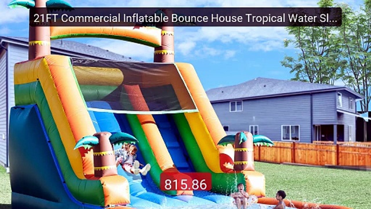 21FT Commercial Inflatable Bounce House Tropical Water Slide P... -- Hot Deal 2026 | Limited Offer!