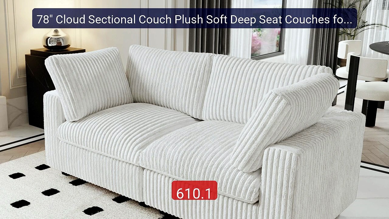 78" Cloud Sectional Couch Plush Soft Deep Seat Couches for Liv... -- Best Buy 2026 | Great Quality!