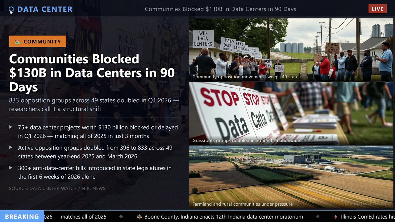 Communities Blocked $130 Billion in Data Centers in 90 Days