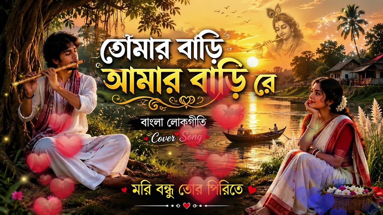 তোমার বাড়ি আমার বাড়ি রে  মরি বন্ধু তোর পিরিতে  বাংলা লোকগীতি Cover Song  Romantic Folk Music