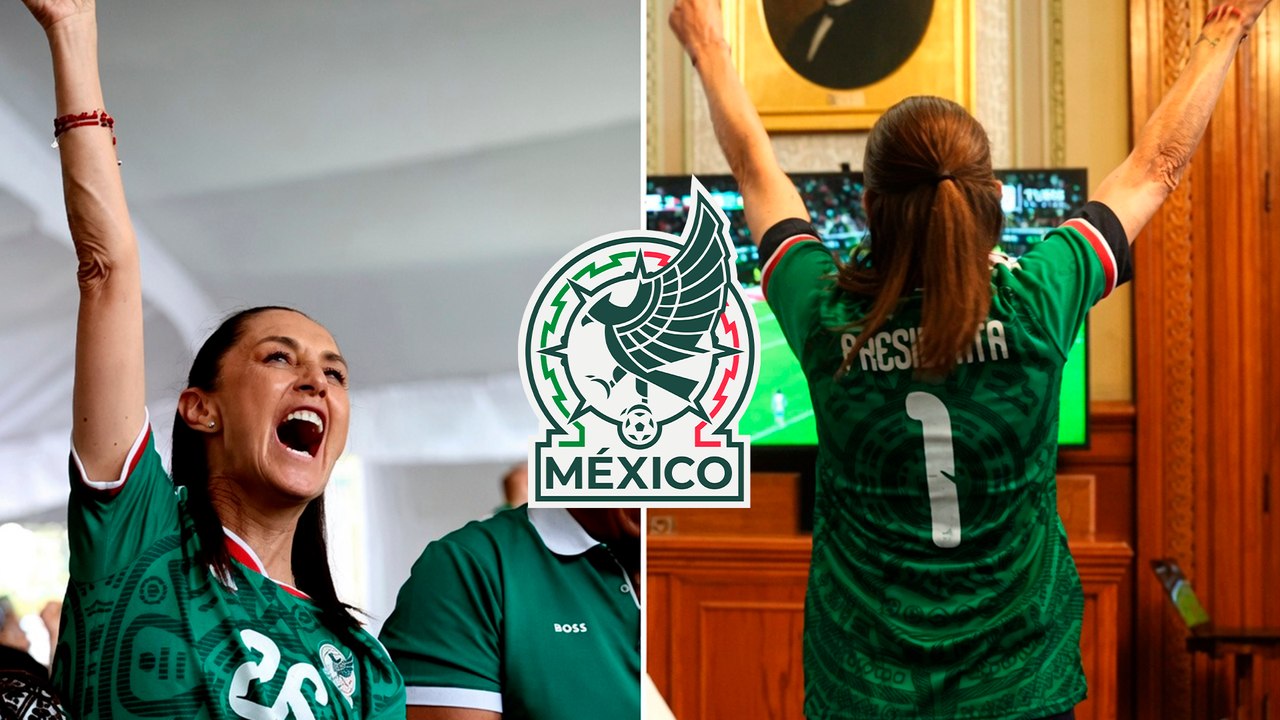 Claudia Sheinbaum festeja el triunfo de México desde Palacio Nacional