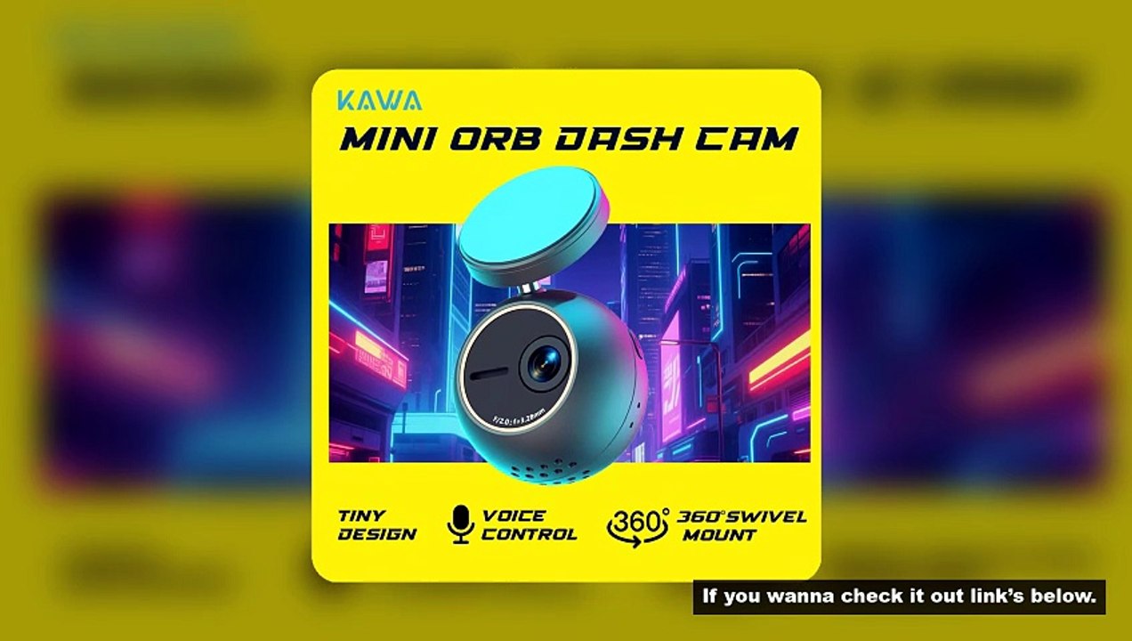 Dash Cam KAWA MINI ORB Tiny Video Recorder 2K Car DVR,Voice Control Car Camera,360° Rotate,180° Vide