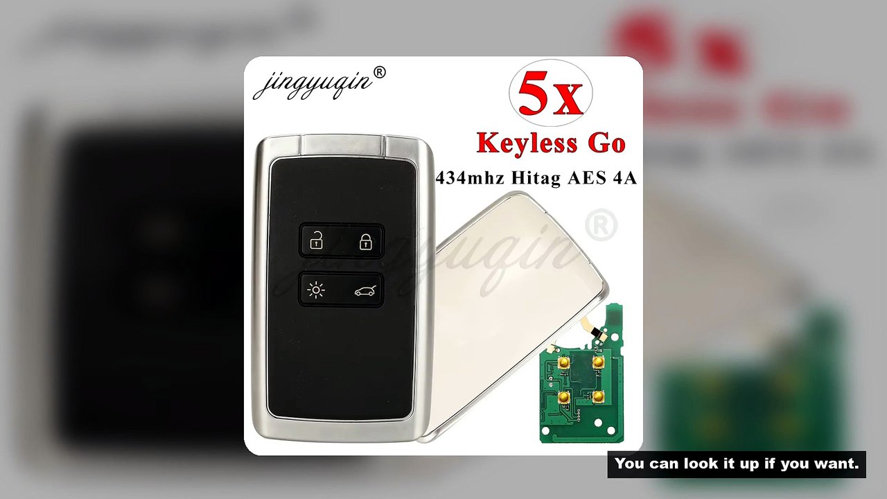 jingyuqin 5pcs Smart Remote Car Key 434mhz AES 4A pcf7953M for Renault Megane 4 Talisman Kadjar Espa