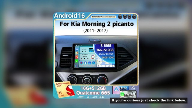 Android 16 For KIA Morning 2 picanto 2011-2017 LHD 2K QLED Android Car Radio Multimedia Video Player