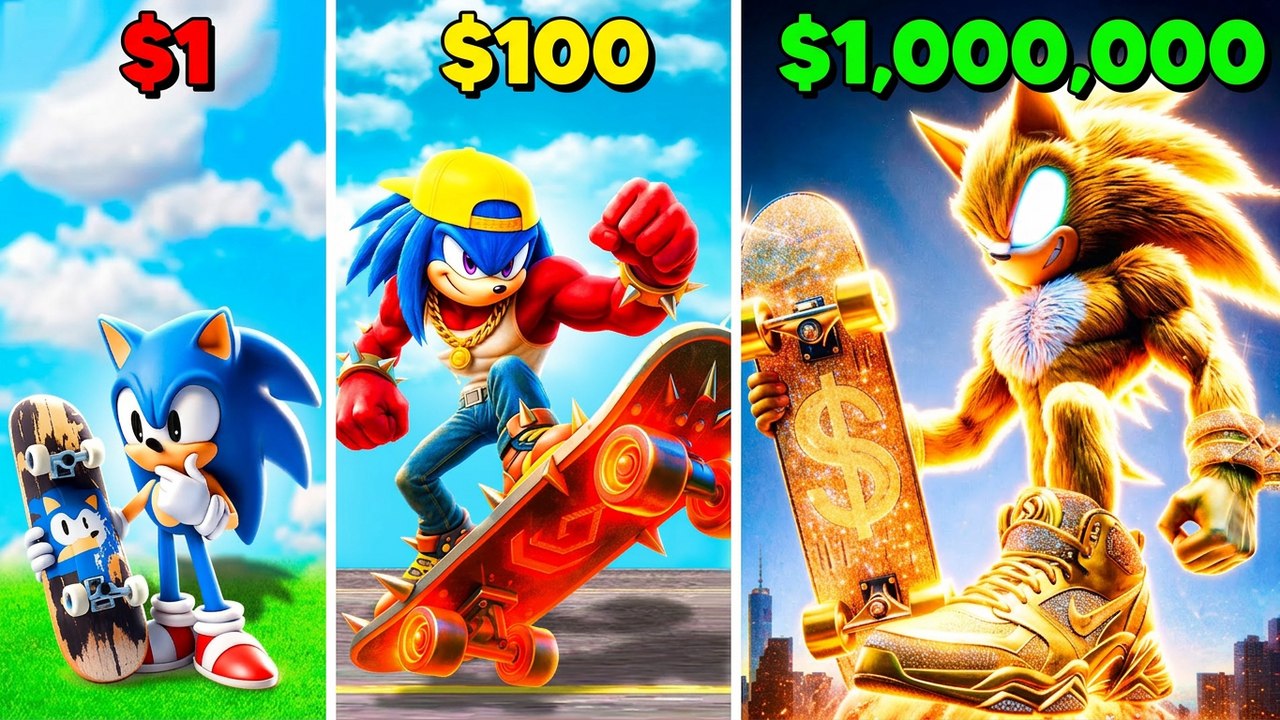 From $1 to $1,000,000: Sonic's Ultimate Skate Upgrade in GTA 5! (Sonic Movie Mod)