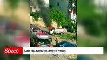 Park halindeki kamyonet yandı