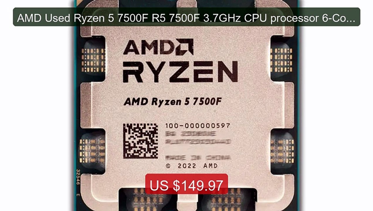 AMD Used Ryzen 5 7500F R5 7500F 3.7GHz CPU processor 6-Core 12... -- Hot Deal 2026 | Limited Offer!