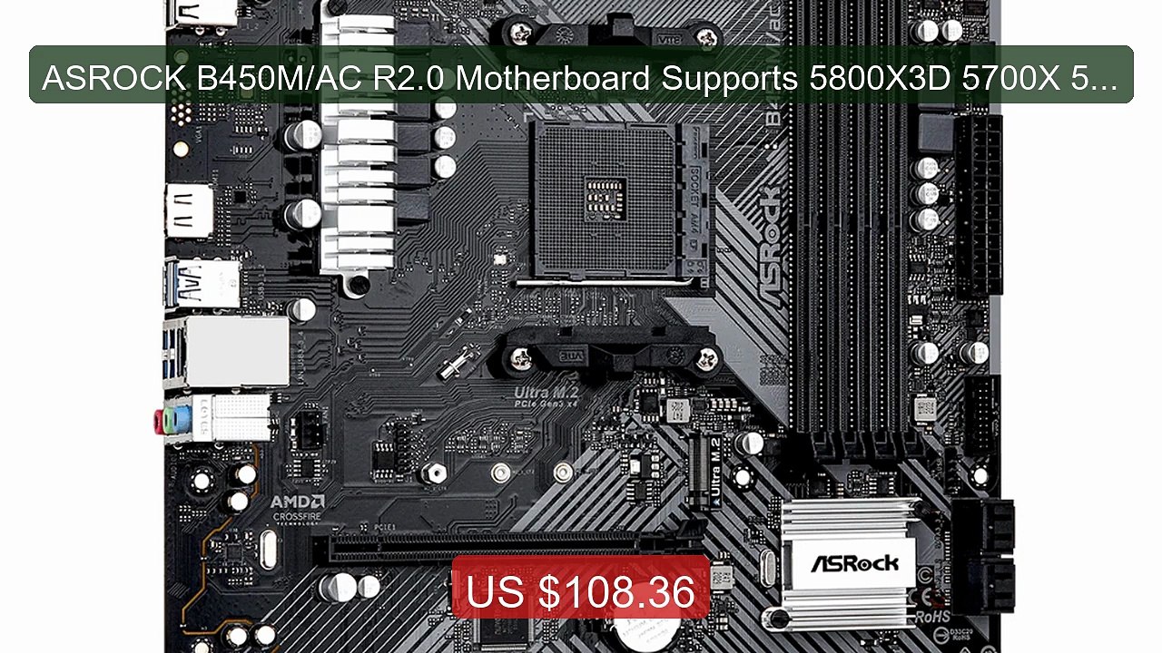 ASROCK B450M/AC R2.0 Motherboard Supports 5800X3D 5700X 5600X 5600... -- Best Deal 2026 | Shop Now!