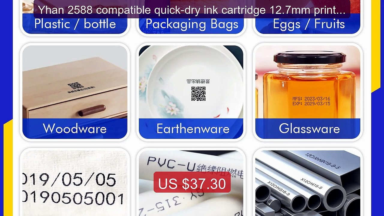 Yhan 2588 compatible quick-dry ink cartridge 12.7mm print heig... -- Best Buy 2026 | Great Quality!