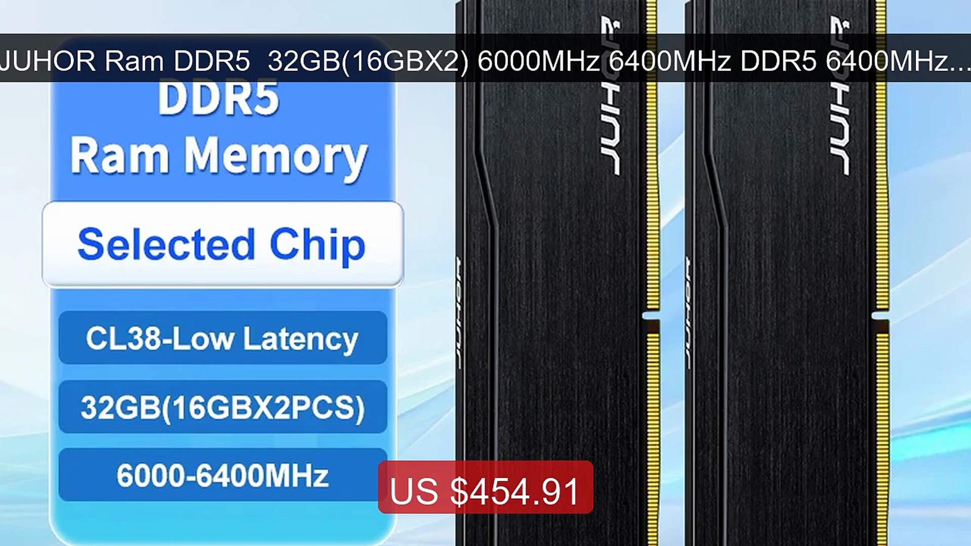 JUHOR Ram DDR5 32GB(16GBX2) 6000MHz 6400MHz DDR5 6400MHz Desktop