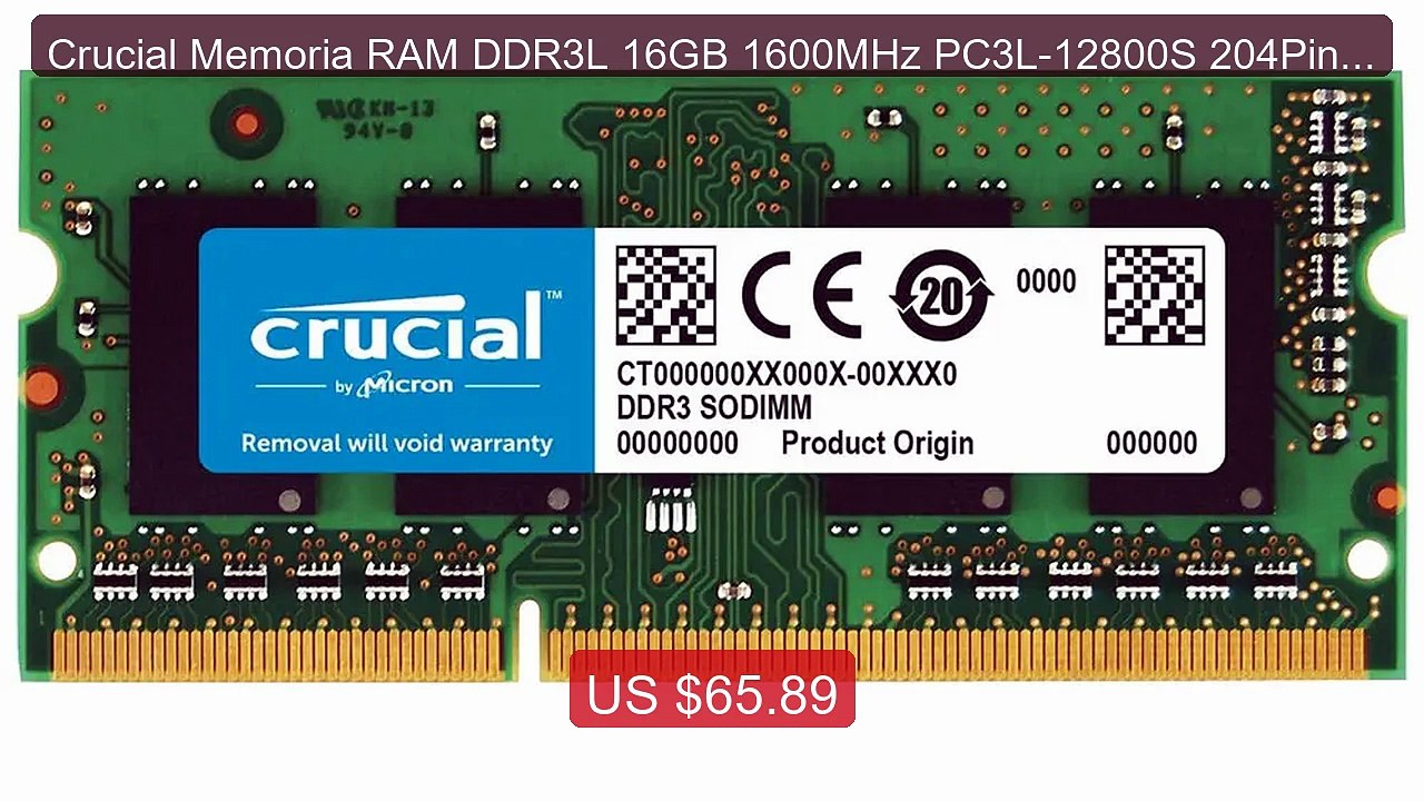 Crucial Memoria RAM DDR3L 16GB 1600MHz PC3L-12800S 204Pin 1.35... -- Best Buy 2026 | Great Quality!