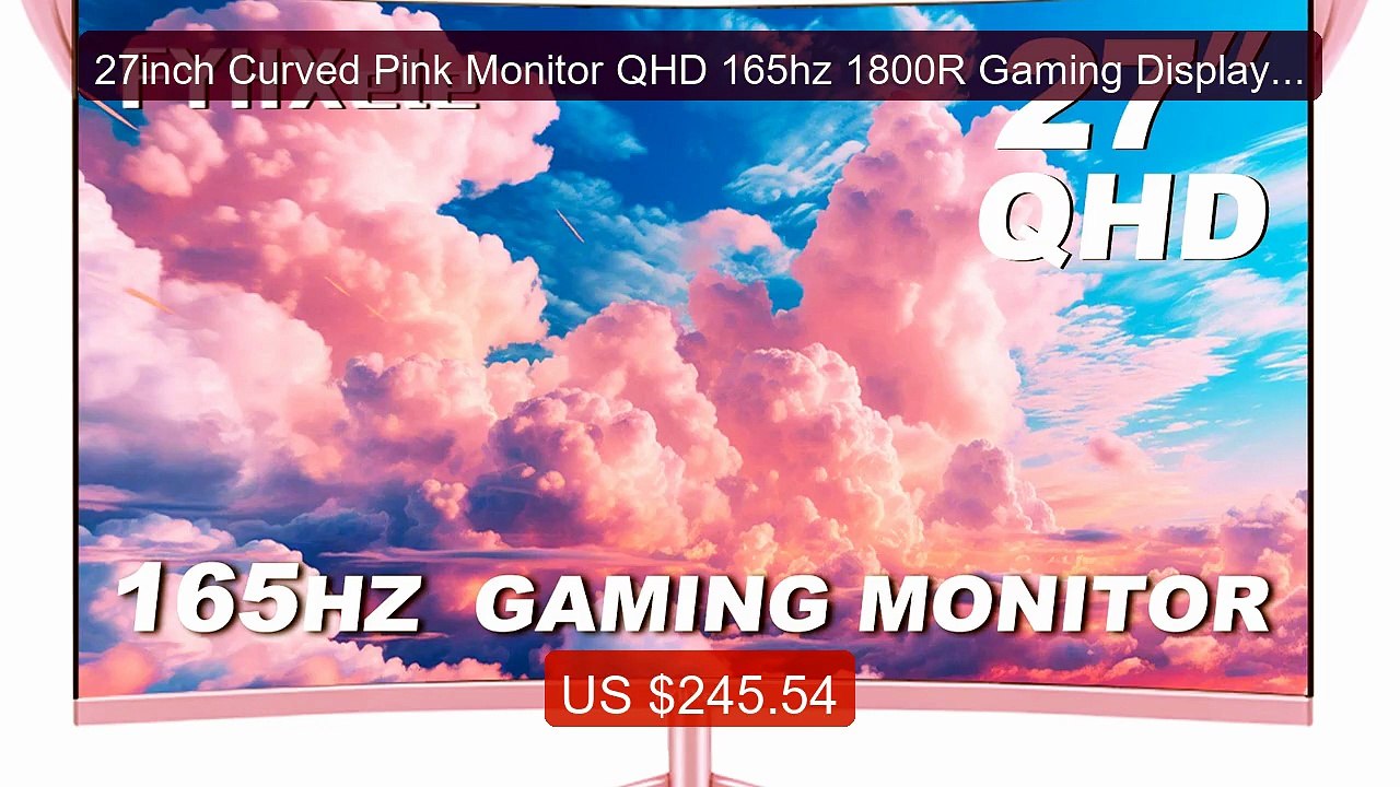 27inch Curved Pink Monitor QHD 165hz 1800R Gaming Display HDR... -- Amazing Value 2026 | Must Have!