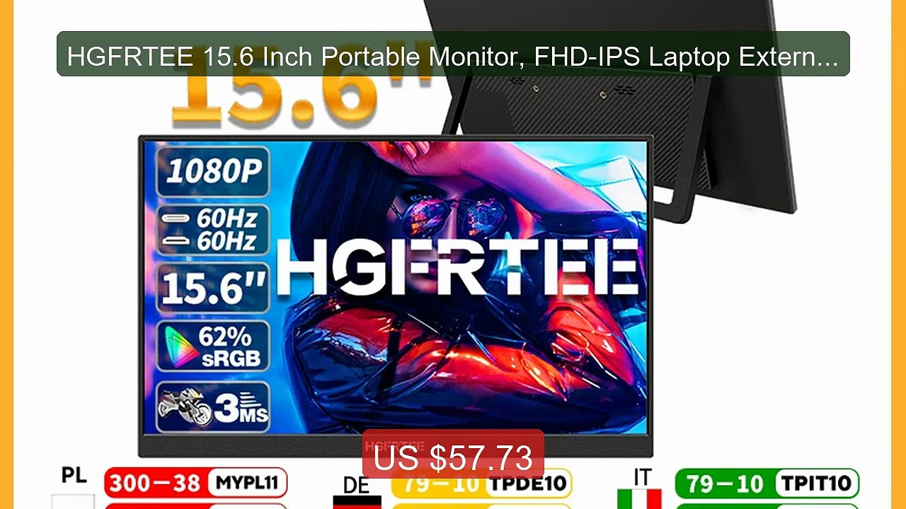 HGFRTEE 15.6 Inch Portable Monitor, FHD-IPS Laptop External Second... -- Best Deal 2026 | Shop Now!