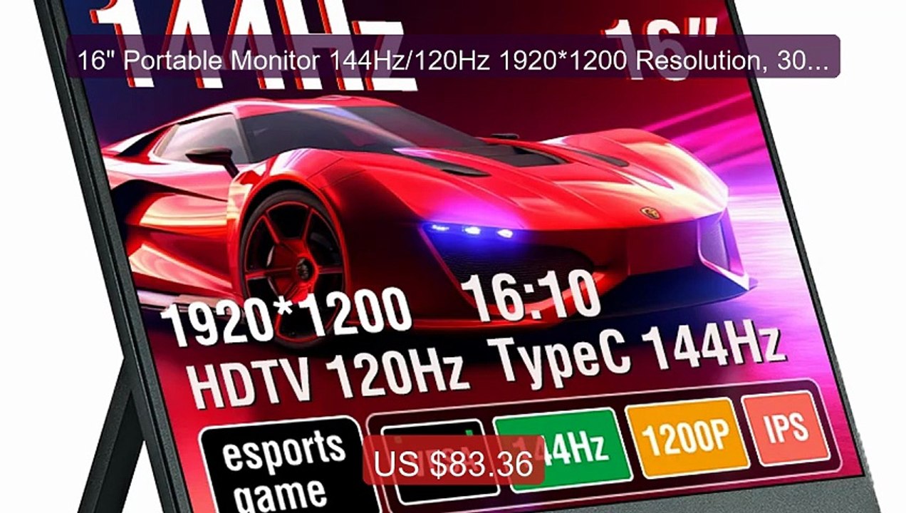 16" Portable Monitor 144Hz/120Hz 1920*1200 Resolution, 300Cd/m² br... -- Best Deal 2026 | Shop Now!