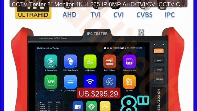 CCTV Tester 8 Monitor 4K H.265 IP 8MP AHD/TVI/CVI CCTV Camer... Amazing Value 2026 | Must Have!